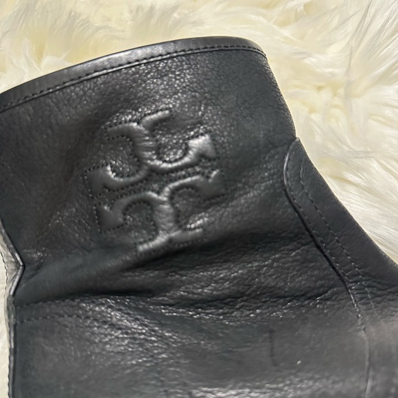 Tory Burch Simone Black Leather Ankle Boot Bootie Shoes Size 8 - Picture 3 of 12
